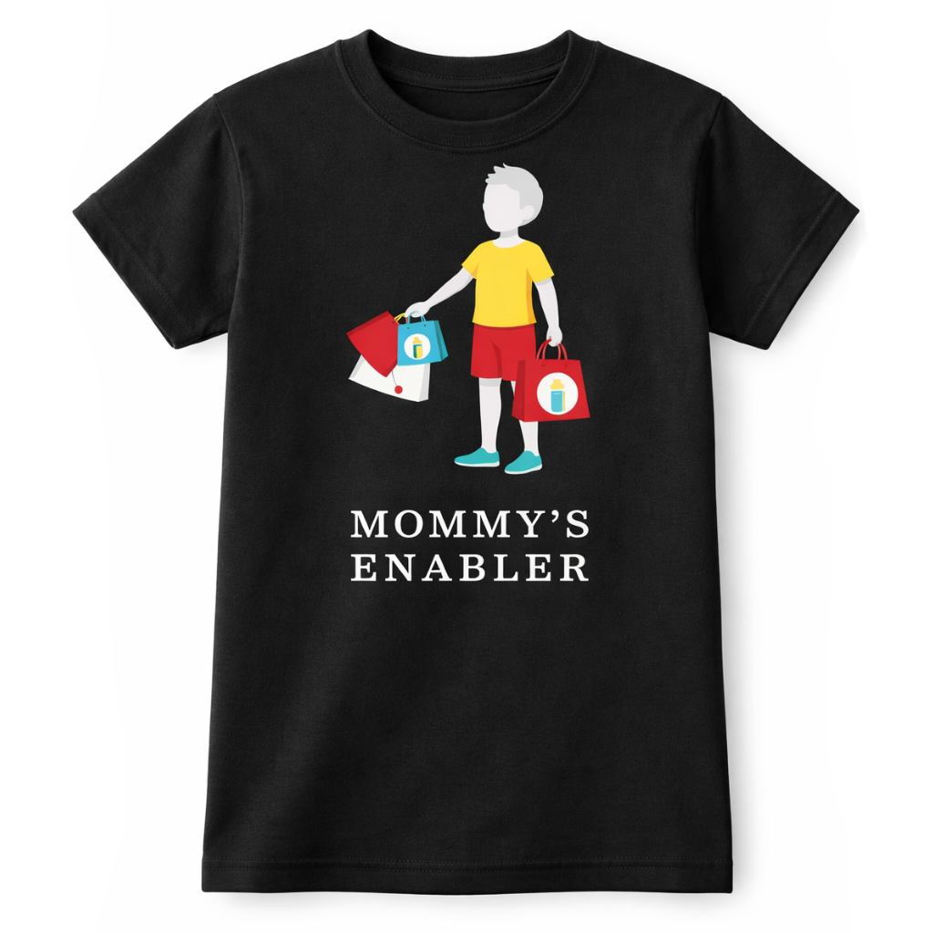 Shopaholic Mommy Enabler Boy Graphic Tee