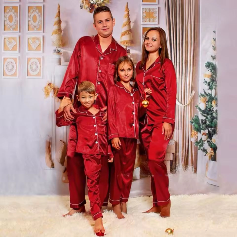 Christmas Family Satin Pajama Set